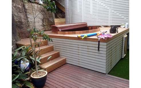 outdoor cedar spa