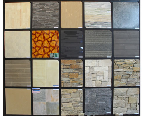 tile and stone feature wall samples