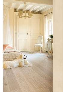 timber look flooring in bedroom