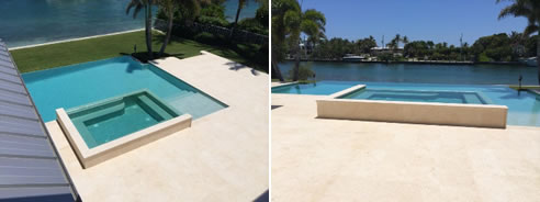 coral stone pool coping