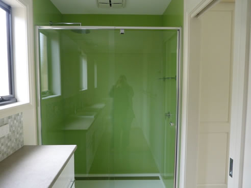 green acrylic shower panels