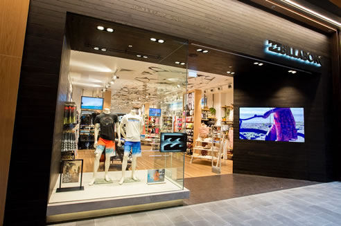 black timber look vinyl cladding billabong shopfront