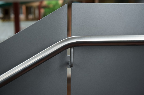 metal balustrade staircase sides and handrail