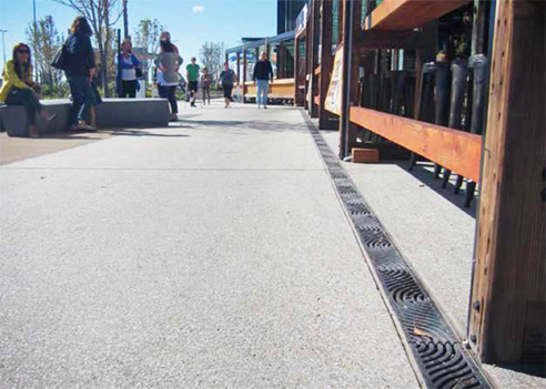 KlassikDrain K100 with Iron Wave Heelsafe Anti-Slip grates from ACO