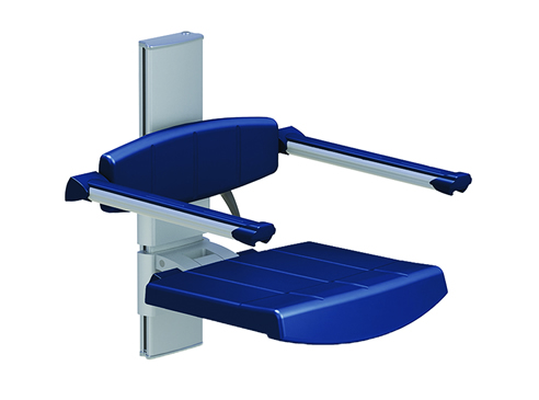 Foldable shower seat with backrest and armrest