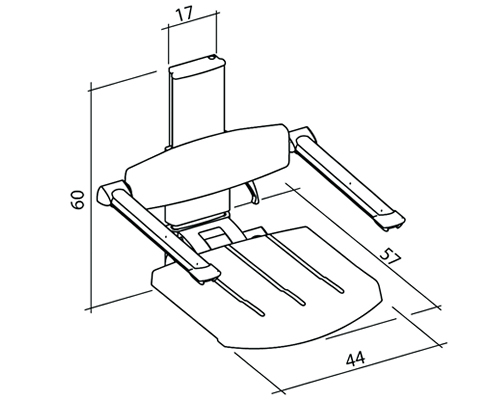 shower seat dimensions