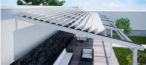 Persa louvered roof system from Eurola