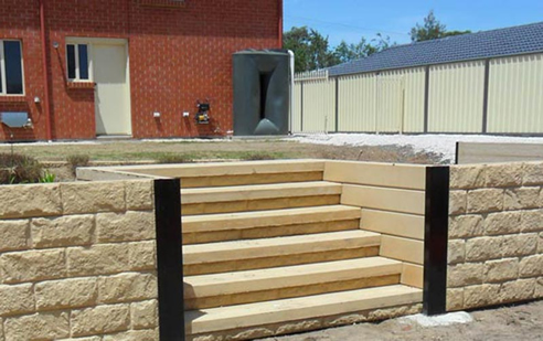 sandstone coloured concrete steps