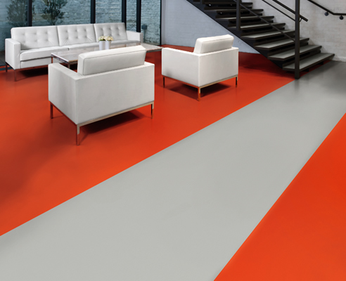 Red Solid Colour Sheet Flooring
