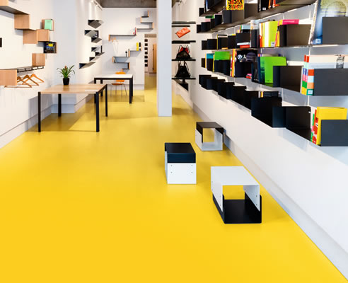 Yellow Solid Colour Sheet Floorcovering
