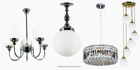 Multi-Arm Batton Fix Chandelier Staircase Lights from Restoration Online