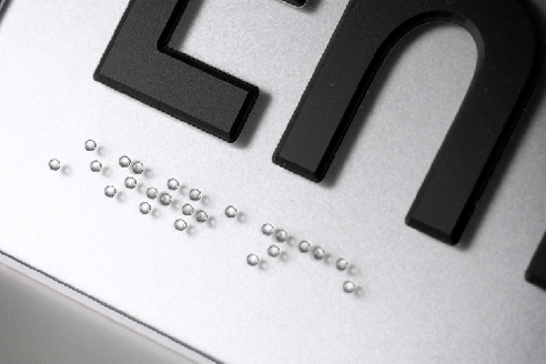 Braille signage from Hillmont Braille Signs