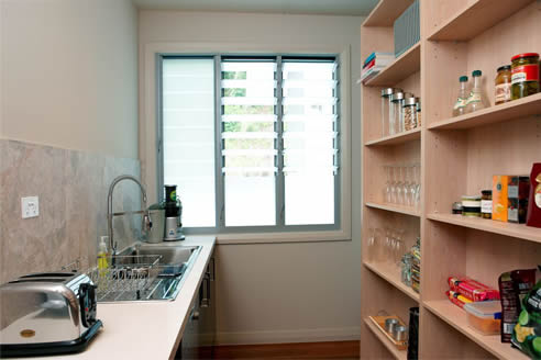 kitchen pantry louvre windows