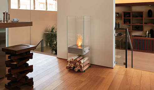 Clean Burning Transparent Free-Standing Fireplaces