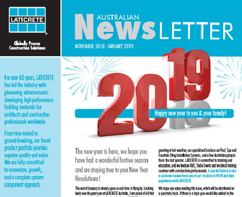 New Installation Materials Australia eNewsletter from LATICRETE