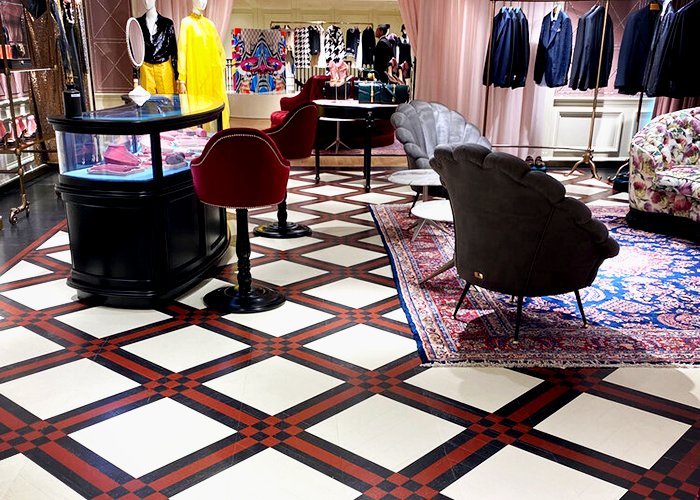 Luxury Painted Parquet Floors for Gucci by Di Emme