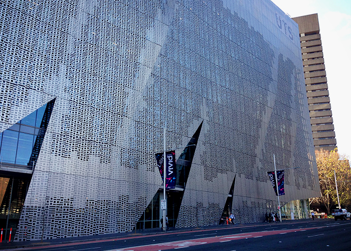 Perforated Screens for UTS Sydney by Universal Anodisers