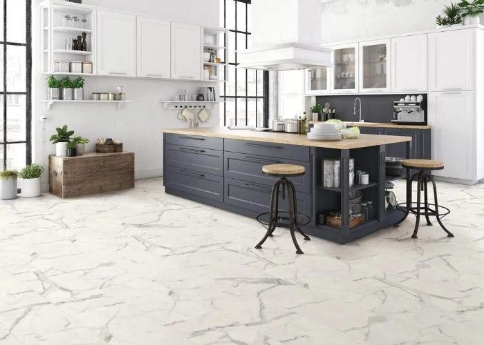 Bianco White Marble Floor Alternative from Stone Floor.