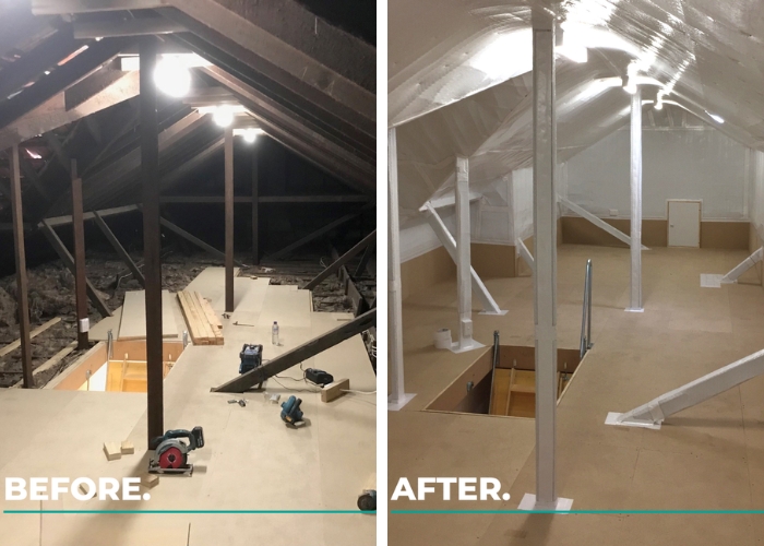 Before and After Attic Conversion by Attic Ladders