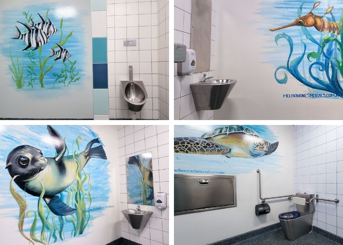 Murals and Stainless Steel Toilet Facilities at Frankston Foreshore Victoria by Britex