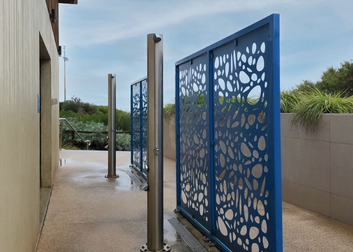 Murals and Stainless Steel Toilet Facilities at Frankston Foreshore Victoria by Britex