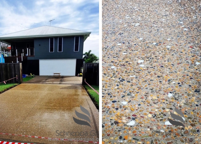 Glow in the Dark Driveway with Exposed Aggregate from Schneppa Glass