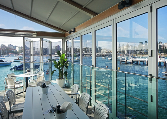 Top Hung Bi-Fold Doors for Restaurants by Vista Windows