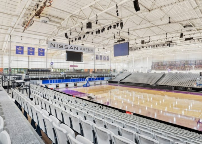 Glass and Aluminium Louvre Blades for Nissan Arena by Safetyline Jalousie
