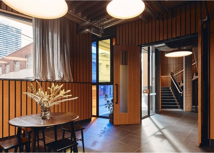 Fire Rated Sustainable Slim Acoustic Slats by Supawood