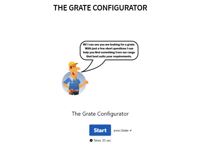 Online Grate Configurator by Vincent Buda