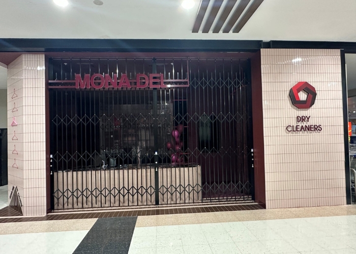 Commercial Bifolding Security Door for Drycleaners by ATDC