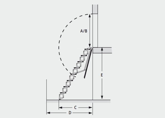 Concertina Ladder for Mezzanine Levels by Attic Ladders