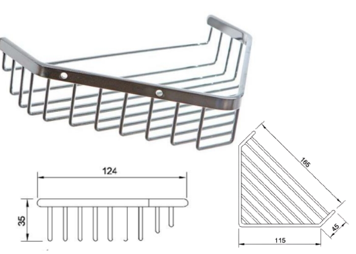 Soap Holder Basket for Corners by Star Washroom Accessories