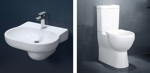 wall basin and toilet