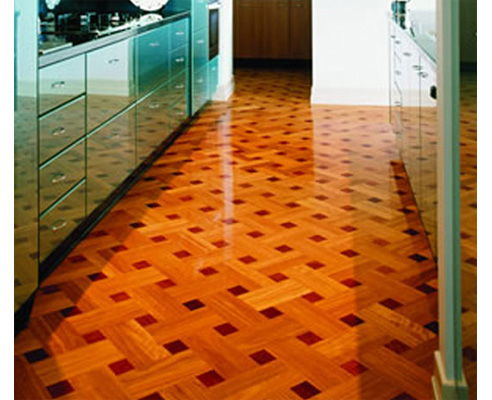 parquetry flooring in a kitchen