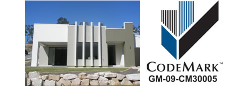 codemark accreditation logo and house clad with nrg greenboard