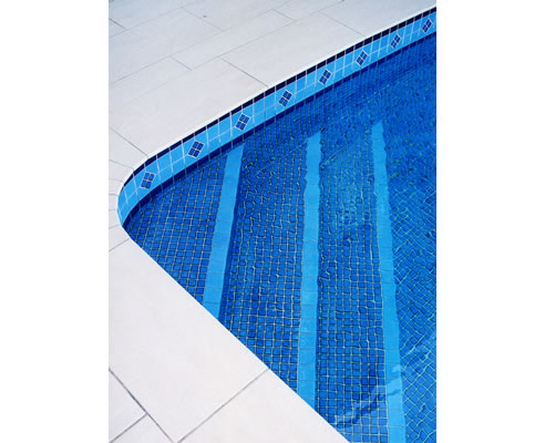 mosaic tiled pool steps