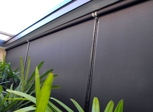 exterior straight drop blinds