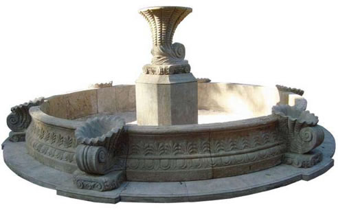 hand carved stone fountain