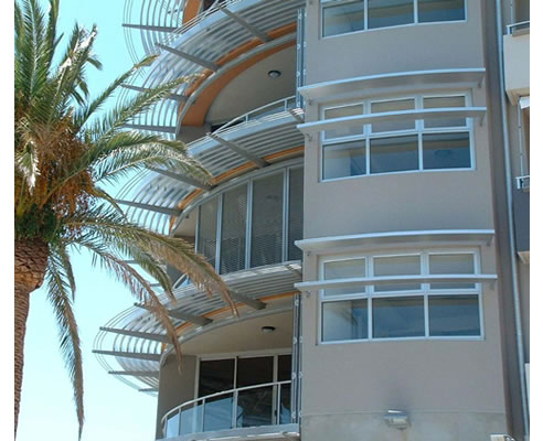 sunscreen awnings on high rise