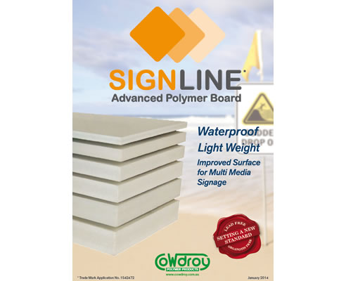 polymer board for signage signline