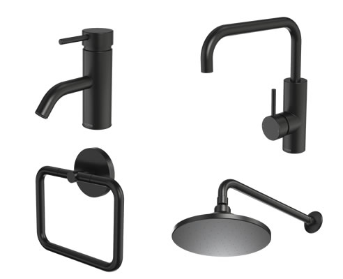 Matt Black Mixer Range By Caroma Gwa Bathrooms Kitchens