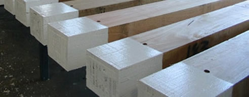 pre drilled and painted timber lengths