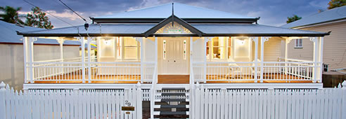 white timber deck