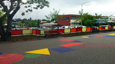 jellybean park colourful fence