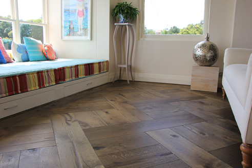 oak basket weave parquetry