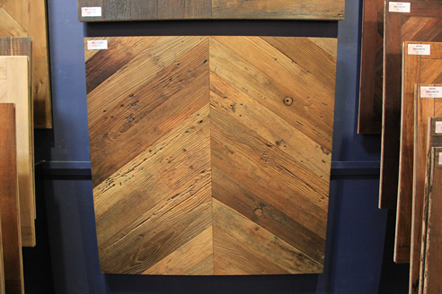 recycled chevron floor sample