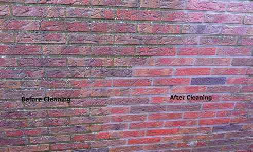 brick wall cleaning before and after