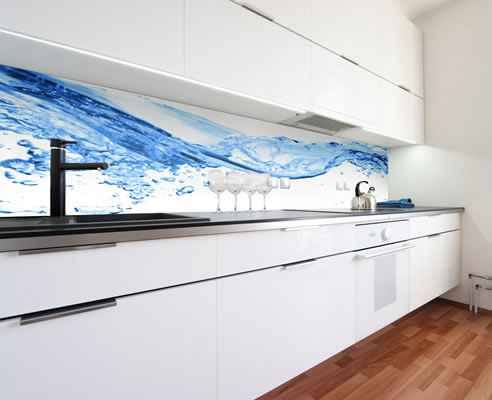 water image aluminium splashback