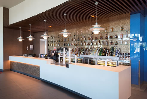 sound absorbing lined bar area